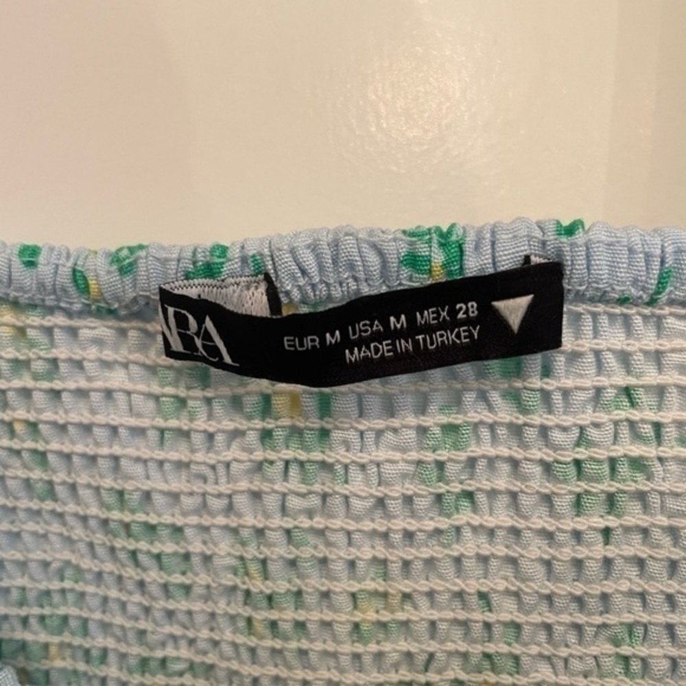 Zara Linen Blend Floral Crop Top - Picture 8 of 11